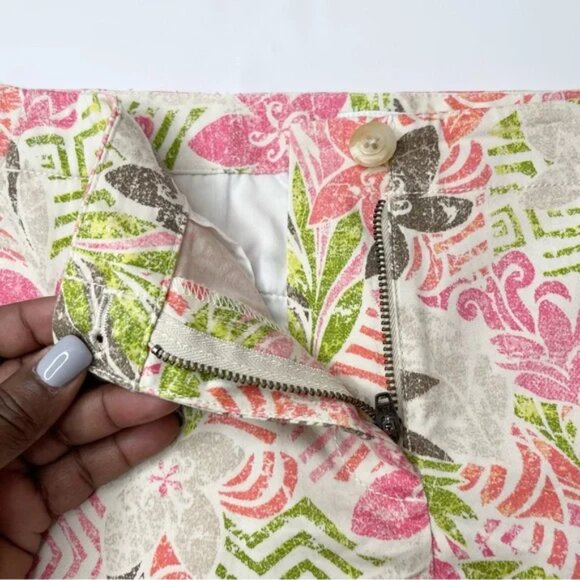 J. Jill Skirt Live In Chino Pink Coral Floral Print w/ Pockets, Size 6P - Picture 5 of 11